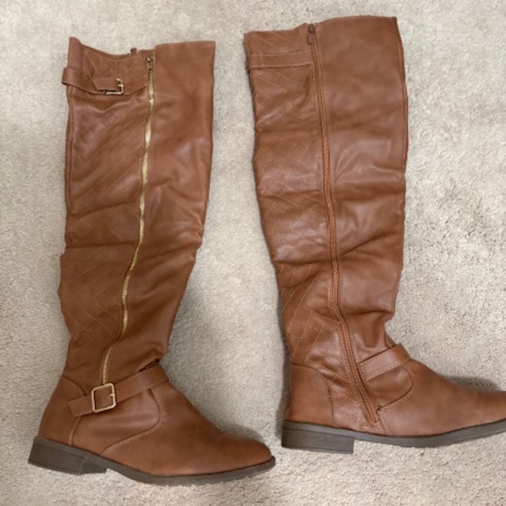 Forever brand light brown over the knee boot